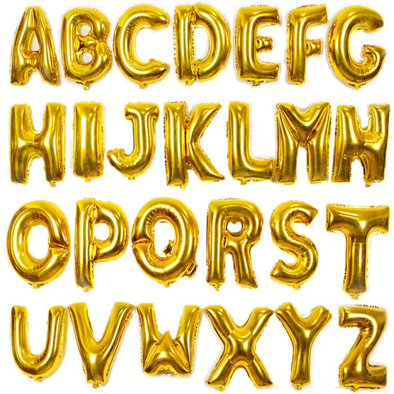 16 дюймов Желтый AZ письмо много алюминия баллон день рождения фестиваль свадебные украшения игрушки воздушный шар оптовая