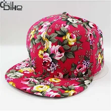 Новинка, Женская Бейсболка с цветочным принтом, s, хорошая бейсболка, хип-хоп кепки с плоским козырьком, модная Кепка gorras mujer с прямым козырьком