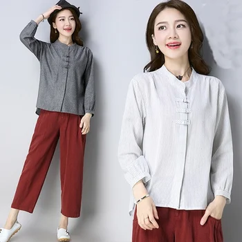 

Women tops summer 2019 Oriental blouse spring Chinese style shirt peasant womens tops and blouses Japanese streetwear AA4616