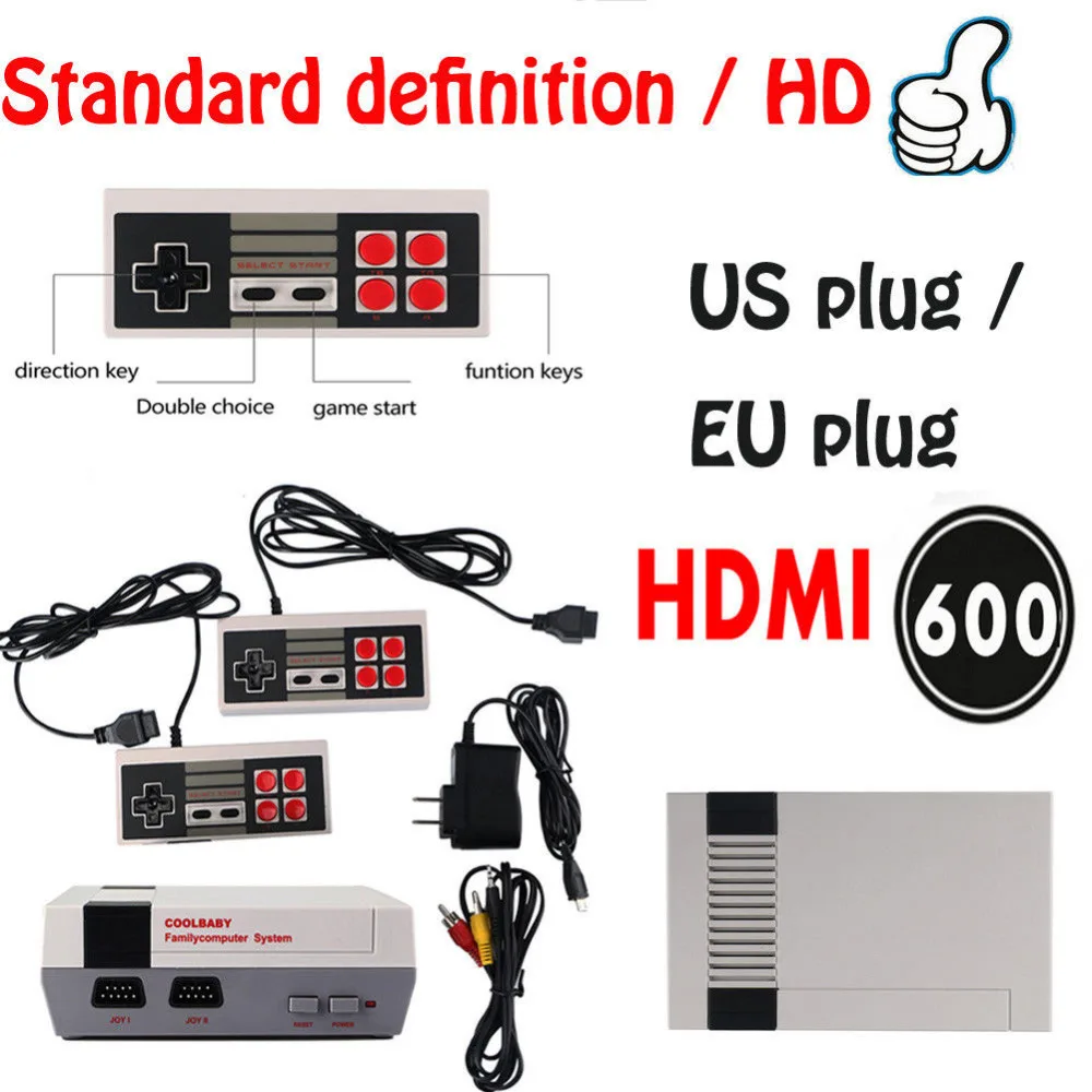 HDMI Классическая Мини ТВ игровая консоль Поддержка 8 бит Ретро видео встроенный 600
