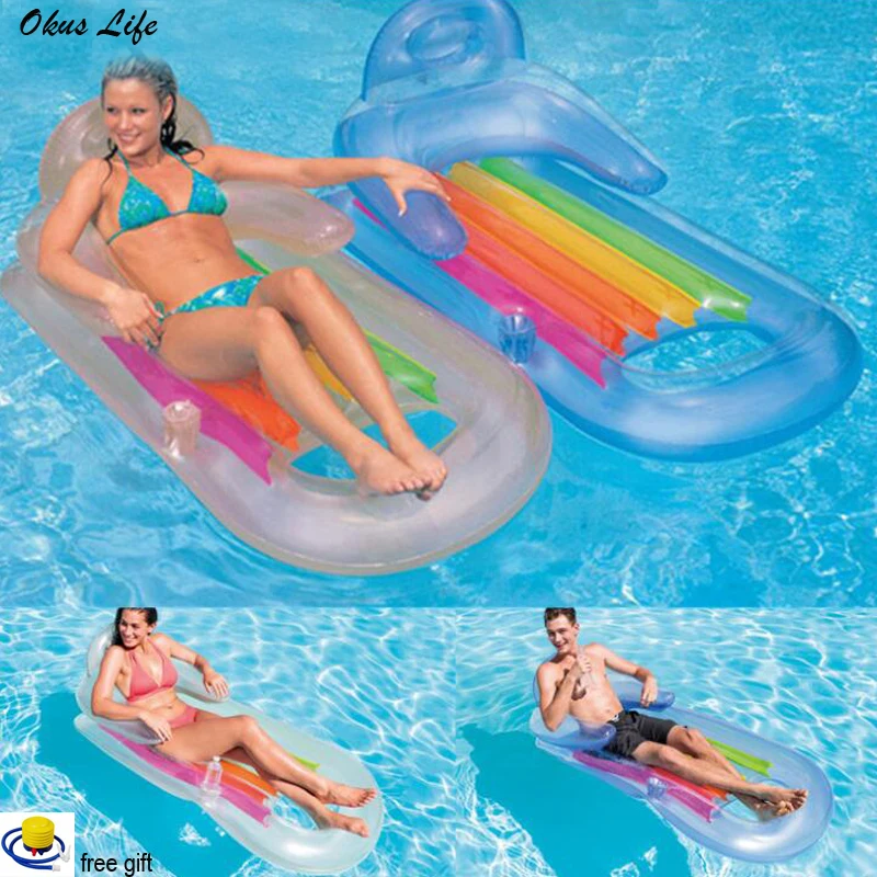 

160X85cm Big Inflatable Floating Row Beach Swimming Air Mattress Pool Floats Floating Lounge Sleeping Bed for Water Sports Party