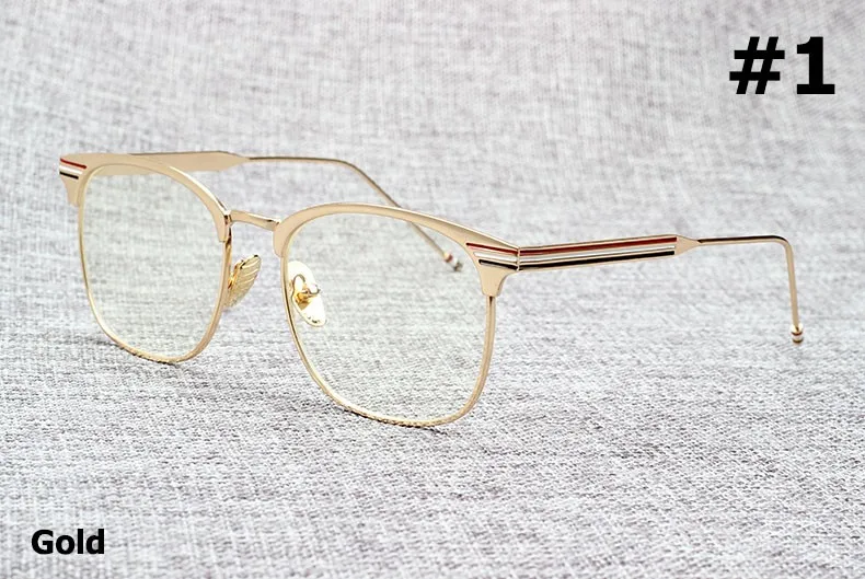 JackJad модная металлическая оправа 104 обычные очки фирменный дизайн три цвета в полоску оправа для очков De Grau - Цвет оправы: 1 Gold