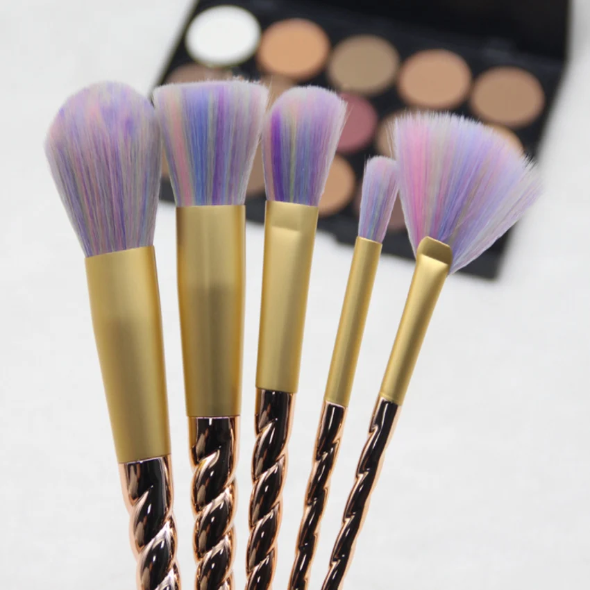 10PCS Rose Gold Make Up Brush Set High Quality Foundation Blusher