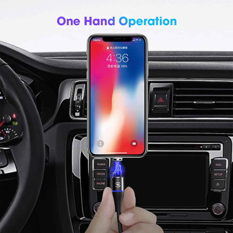 Магнитный кабель быстрой зарядки 3A QC 4,0 3,0 Micro usb type c 3 в 1 Дата для Iphone x samsung xiaomi Android SIKAI