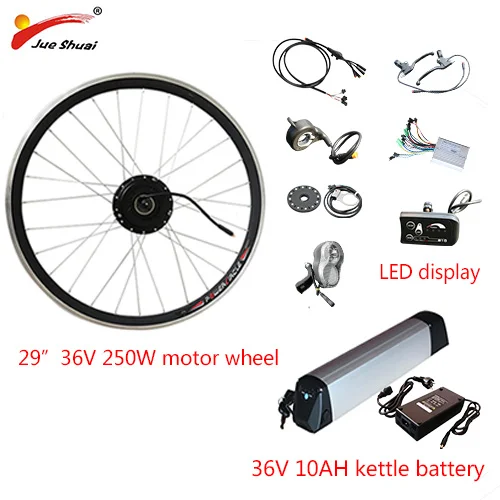 2" 24" 2" 700C 27,5" 2" комплект для переоборудования электрического велосипеда 36V 250 W-500 W мотор-колесо комплект для электрического велосипеда с литиевой Батарея - Цвет: 29inch 36V 250W  LED