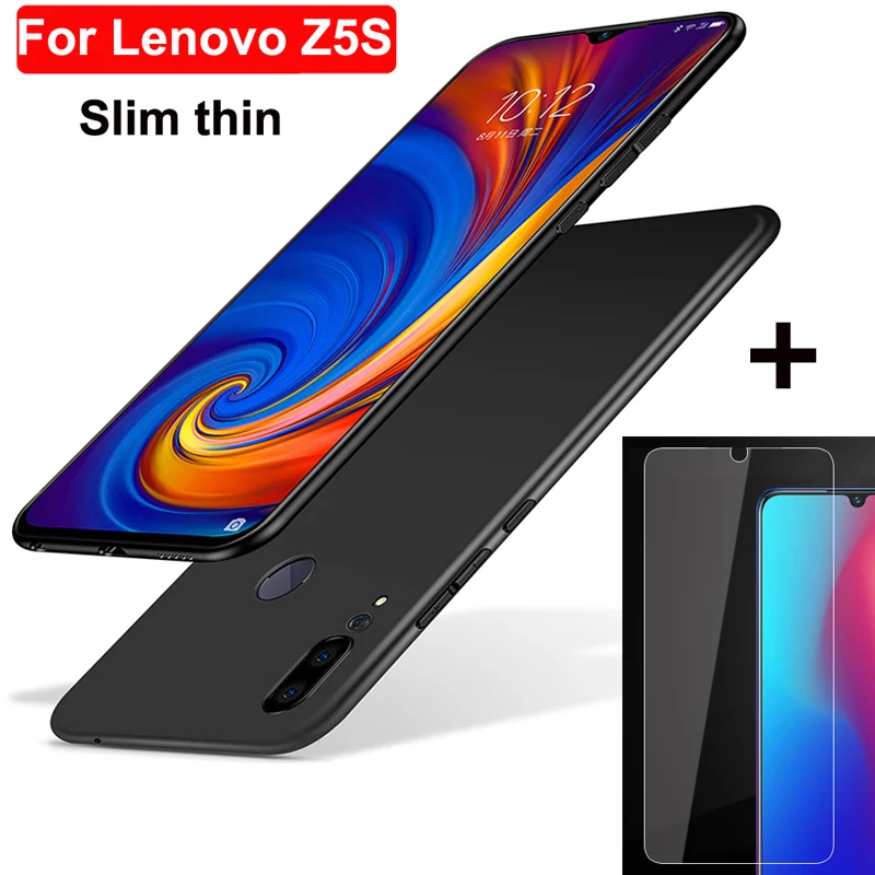 Film For Lenovo Z5S HD Screen protective tempered glass film + 1PCS Case Soft Back cover L78071 phone case shell | Мобильные