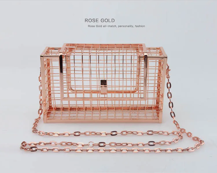 Blascher 2018 Women Bags European And American Fashion Lip Clutch Bag Hollow Iron Mesh Chain Evening Party Bags For Ladies WA16 (2)