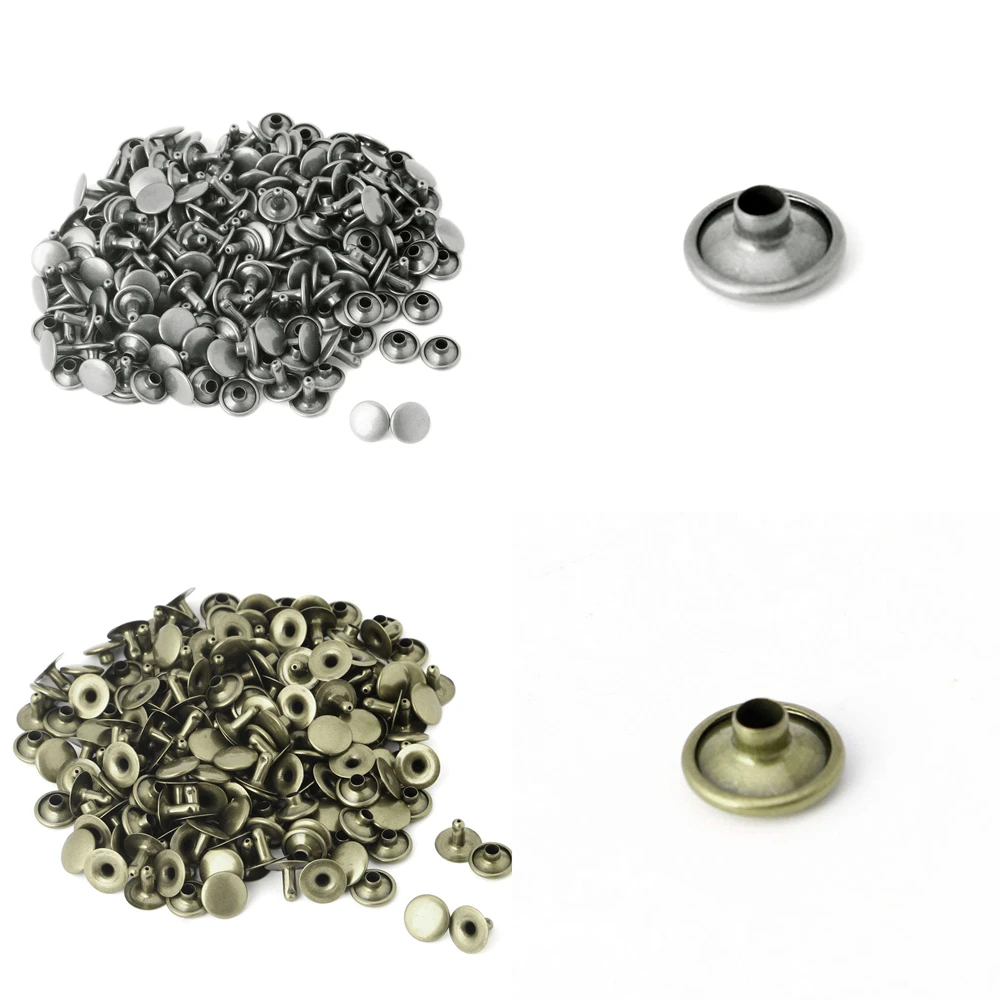 

100 Pcs Double Craft Cool Punk Garment Rivets Craft for Metal DIY Craft Repairs Clothes/Bag/Shoes/Leather