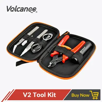 

Volcanee V2 DIY Vape Tool Kit Pliers Wire Coil Jig Master for RDA RDTA RTA E Cig Accessories Vape Bag Coiling Kit