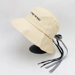 2019 хлопок с вышивкой с надписями лук большая сумка-мешок шляпа для рыбалки шляпа Открытый Дорожная шляпа шляпы от солнца для девочек и Для