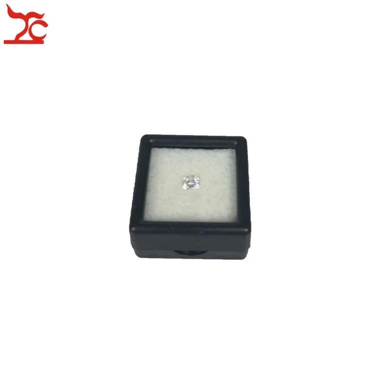 80Pcs Plastic Square Loose Diamond Display Package Box White Gem Case Black Memory Foam Pad Beads Pendant Box Showcase 3*3*2cm Jewelry Packaging