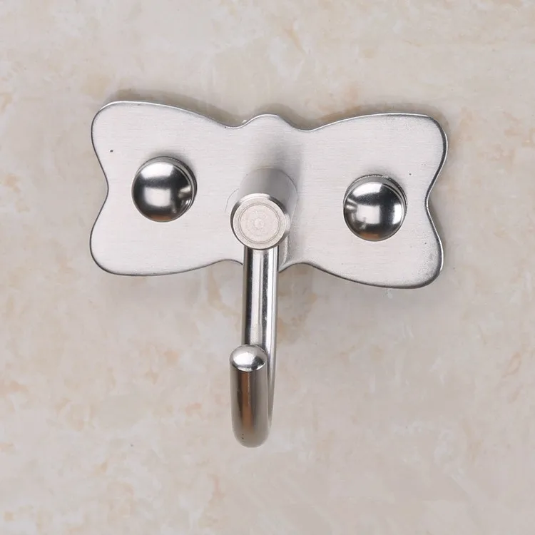 1PC Metal Butterfly Bathroom Door Coat Bath Robe Hooks Chrome Brushed