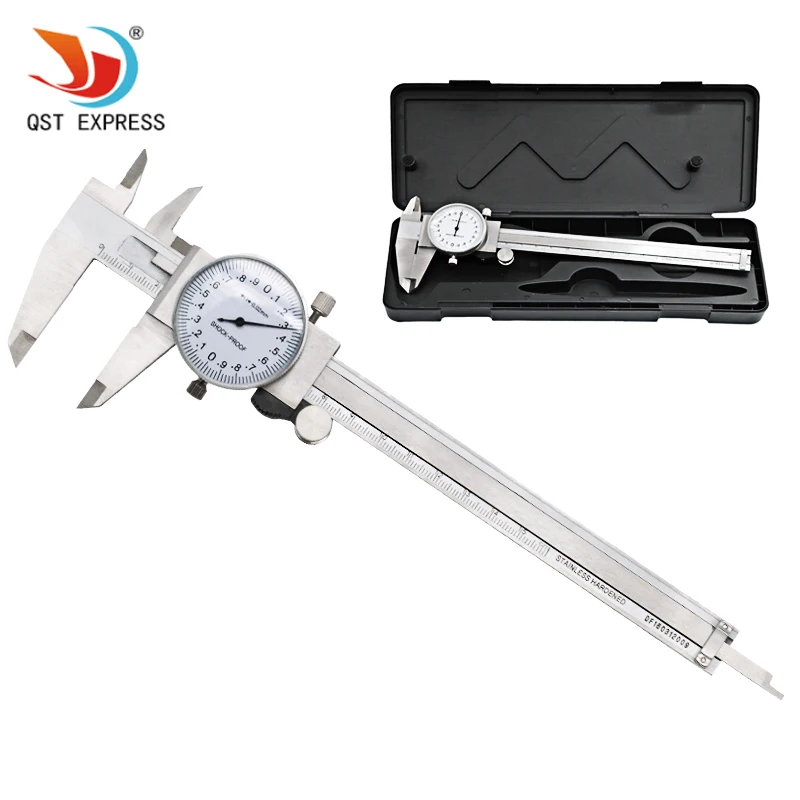 QSTEXPRESS Metric Gauge Measuring Tool Dial Caliper 0-150mm/0.02mm Shock-proof Stainless Steel Precision Vernier Caliper QSTEXPRESS Metric Gauge Measuring Tool Dial Caliper 0-150mm/0.02mm Shock-proof Stainless Steel Precision Vernier Caliper