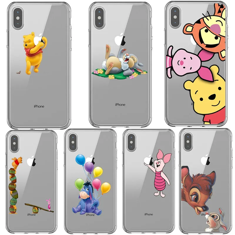 

Cartoon Silicone Phone Case For iPhone 7 8 Plus XS MAX XR Cute Soft Winnie pooh Cover For iPhone X 6 6S Plus 5 SE Coque Fundas
