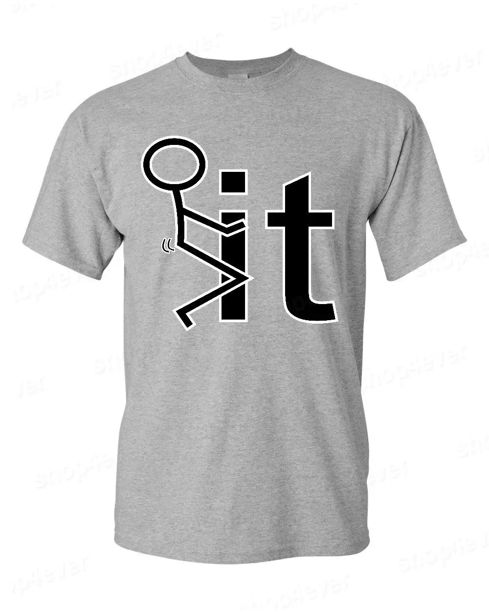 2018 Custom Print It Funny College Party T Shirt Humor Stick Man Fck It