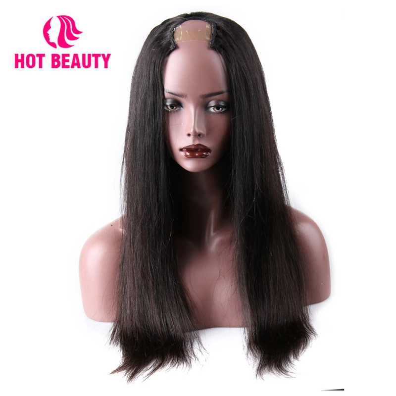 Hot Beauty Hair U Part Wig Silky Straight Human Hair Wigs 100 Peruvian