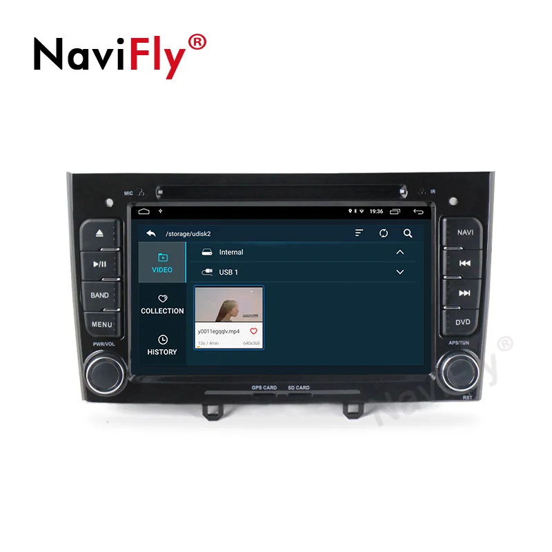 Discount NaviFly 2 Din 2G+32G 7" Quad core Android 9.1 dvd GPS navigation Radio for PEUGEOT 308 408 Bluetooth FM WIFI USB Mirror link RDS 3