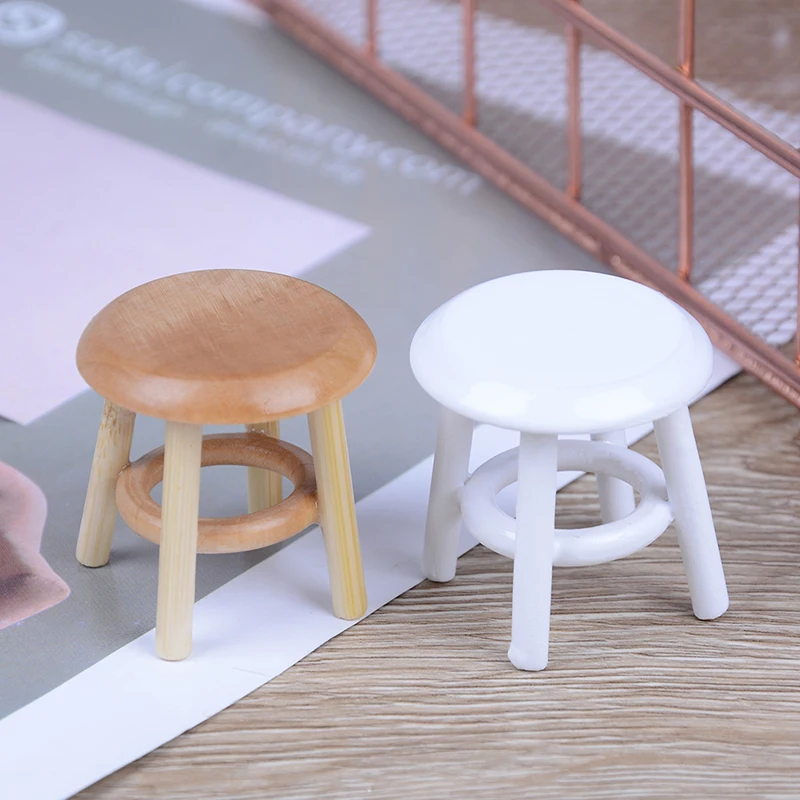 1/12 Dollhouse Miniature Furniture Round Stool Chair Acc for Dolls House Decor Kids Children Pretend Play Toy 1/12 Dollhouse Miniature Furniture Round Stool Chair Acc for Dolls House Decor Kids Children Pretend Play Toy