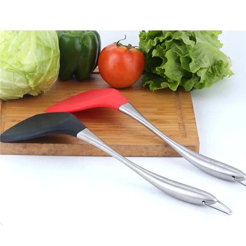 Non-Stick Heat Resistant Silicone Curved Shovel Stainless Steel Handle Spatula Kitchen Cooking Tool 2 pcs/set Non-Stick Heat Resistant Silicone Curved Shovel Stainless Steel Handle Spatula Kitchen Cooking Tool 2 pcs/set
