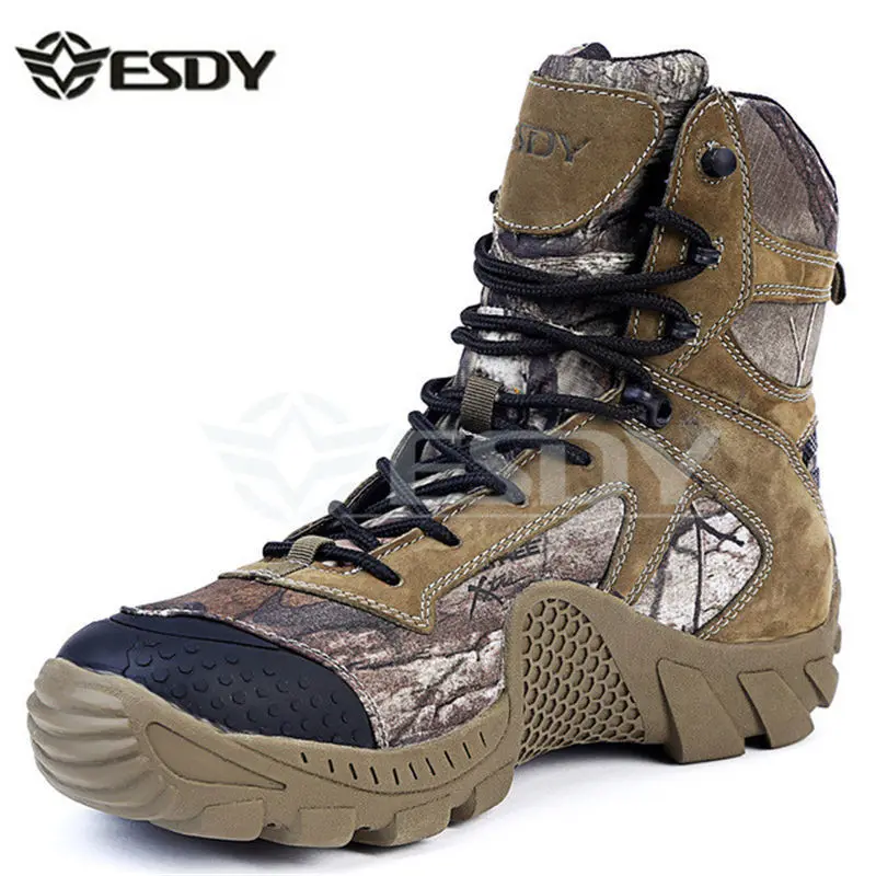 

Real Leather Esdy Army c.i.d Men Tactical Boots For Men's Outdoor Hunting Desert Black Motorcycle botas tacticas Military