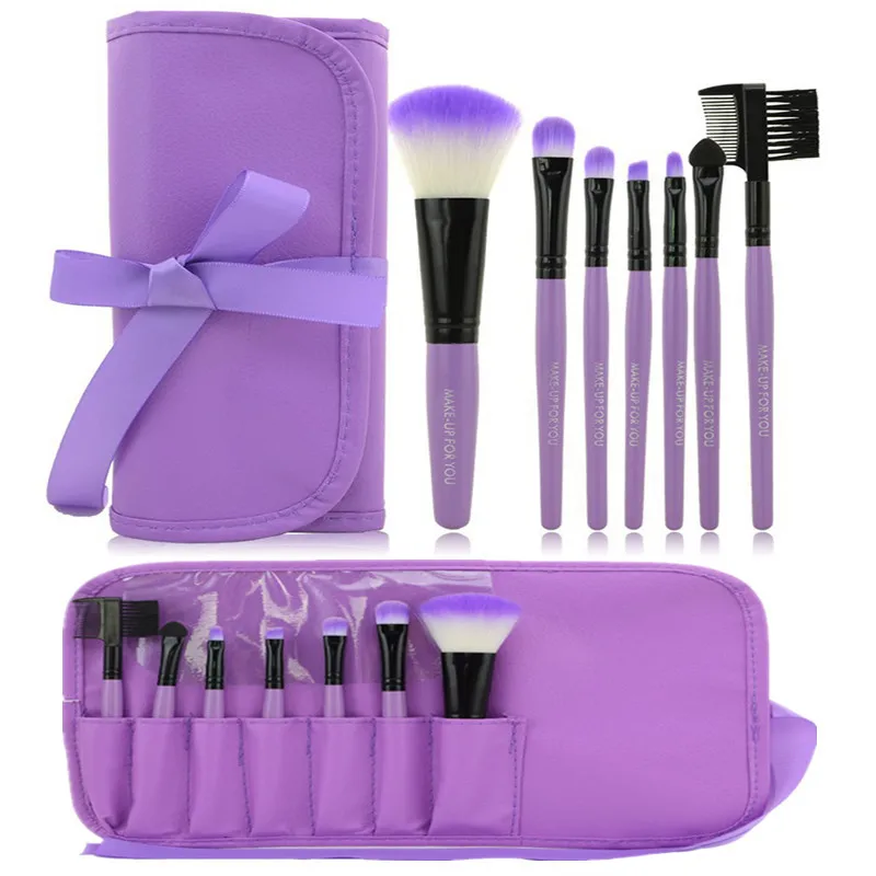 Hot 7pcs Kit Makeup Brushes Professional Set Cosmetic Lip Blush Foundation Eyeshadow Brush Face Make Up Tool Beauty Essentials
