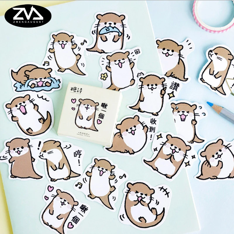 

45pcs/lot kawaii otter Paper sticker DIY decoration sealed envelope Scrapbooking Sticker Stationery kawaii label stickers
