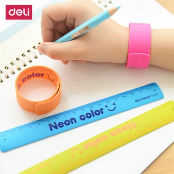 

18 CM Candy- colored gauge stationery flexible Bracelet ruler spirograph acrylic School line tool measuring Chancery Rulers