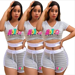 Glitter Letter Sequins Two Piece Set Striped Print Playsuits Cut Out Hole 2019 Sexy Casual Outfits Short Sets For Women Sparkly Glitter Letter Sequins Two Piece Set Striped Print Playsuits Cut Out Hole 2019 Sexy Casual Outfits Short Sets For Women Sparkly
