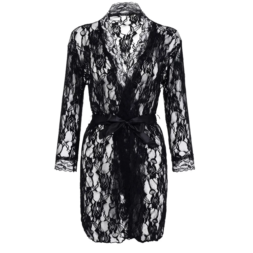 

Women Sexy Lingerie Babydoll Sleepwear Underwear Lace Coat Briefs Nightwear Sexy Lingerie Satin Intimate Sleepwear Robe Night