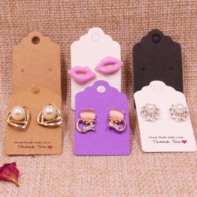

2018 New HandMade With Love Earring Card 1lot=100PCS CARD 30X50MM If Custom Earring Logo Minimum QTY : 2000PCS Logo Cost Extra