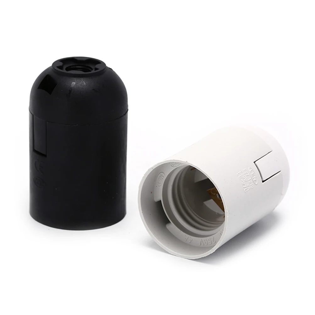 

10pcs E27 Light Bulb Lamp Holder White Black Base Pendant Screw Cap Socket 250V 4A High Quality