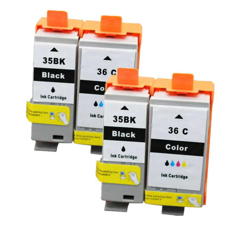 4PK PGI35 CLI36 Ink Cartridge Compatible for Canon Printer PIXMA IP100B IP100 with battery