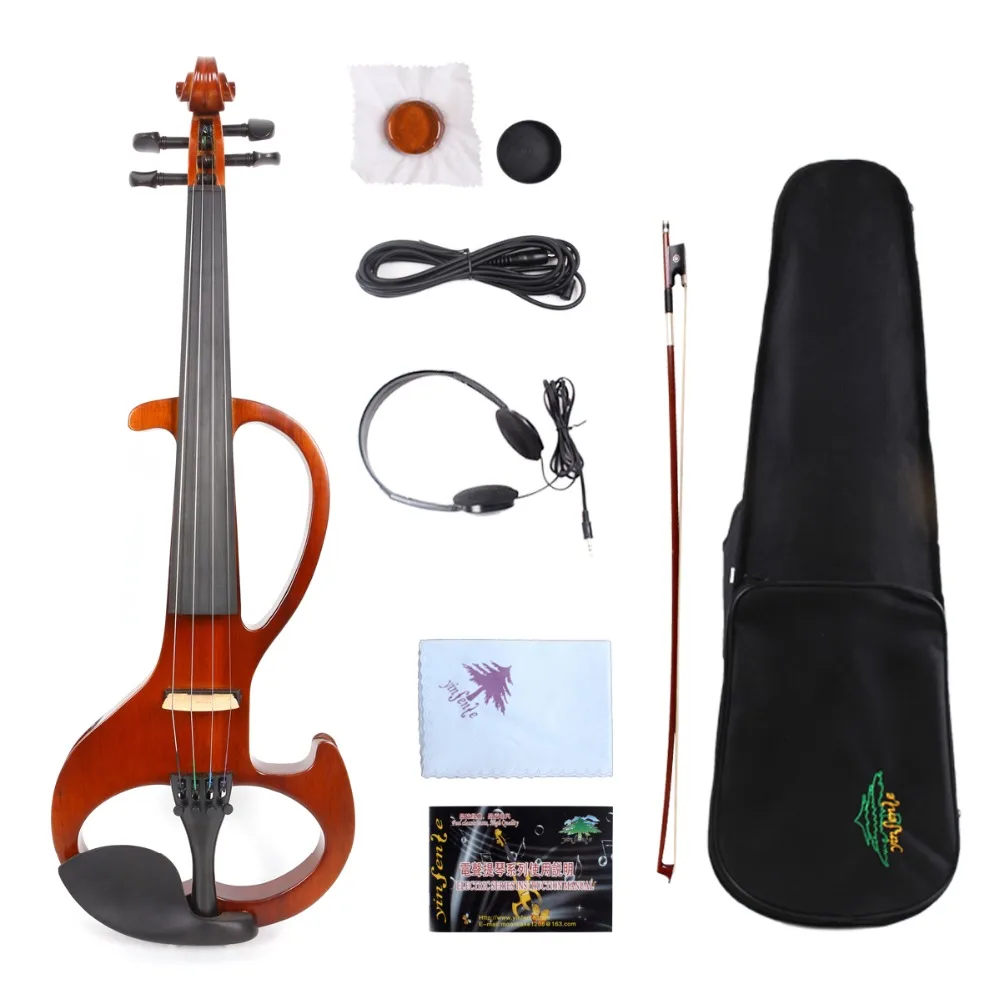 4/4 Violin Full Size White Color Electric Violin Silent Pickup Sweet