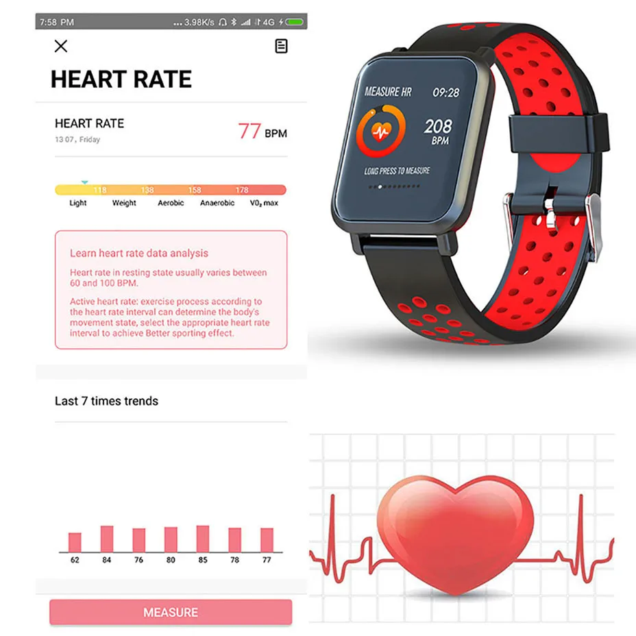 COLMI Smart Band S9 2.5D Gorilla Glass Blood oxygen Blood pressure BRIM Bracelet IP68 Waterproof Activity Tracker Fitness Watch