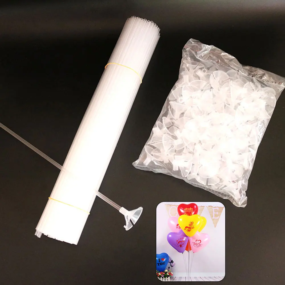 

100 Set DIY Easy Apply Column Stand Sticks Decorative Fixing Balloon Holder Transparent Kids Birthday Acrylic Party Wedding