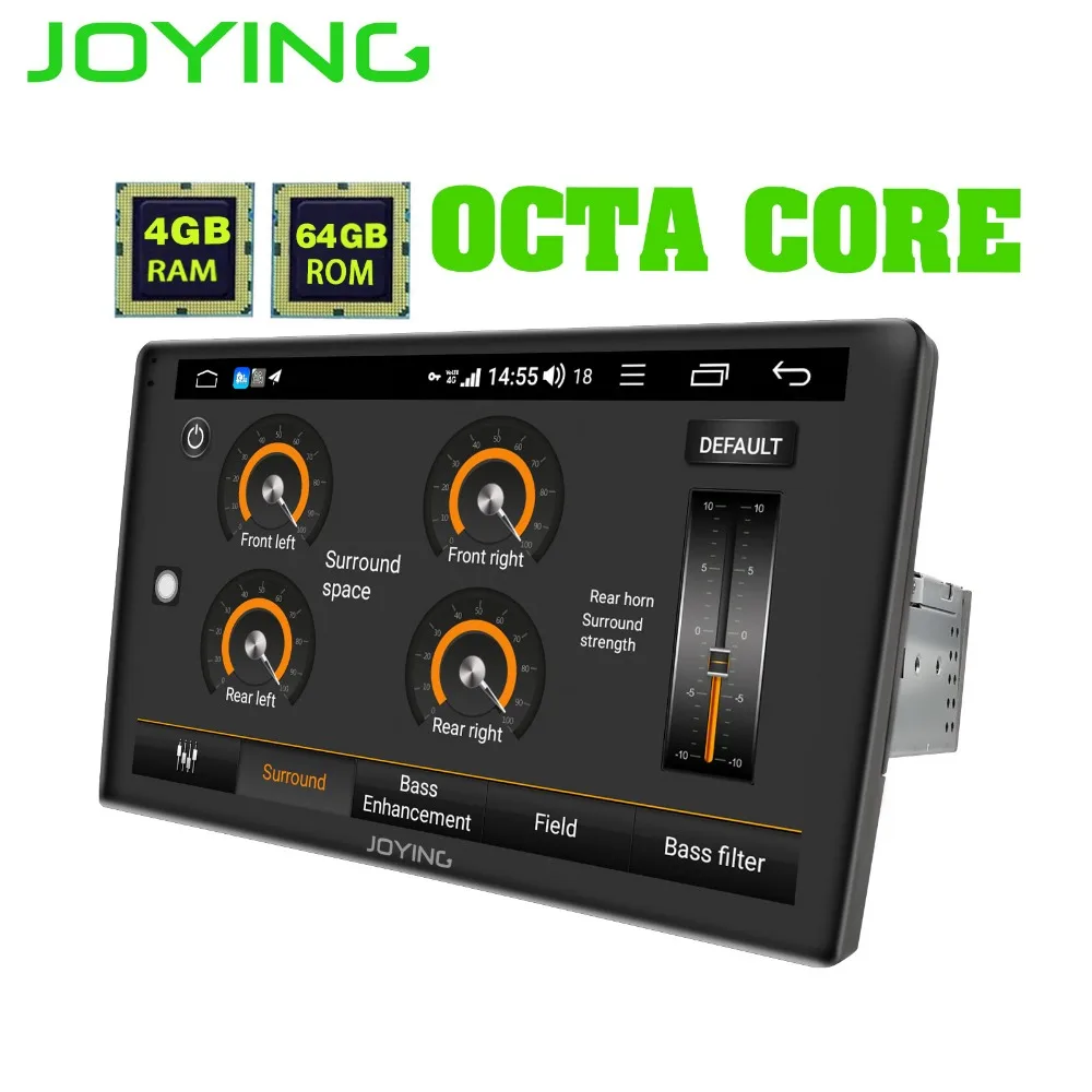 Excellent 9"Single Din 2.5D Curved Screen 4GB RAM Android 8.1 Car Radio Stereo Head Unit Multimedia Player Support SIM Card Zlink GPS DSP 3