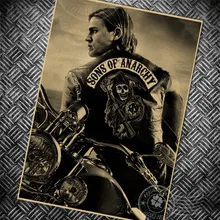 Дорога 66 США мотоцикла Винтаж ретро-постер к фильму стены Стикеры Винтаж художественных ремесел из крафт-бумаги Бумага Краски вывеска для декора 42x30 см