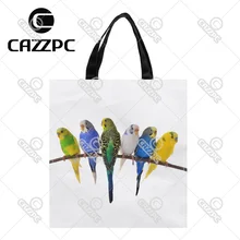 Красивый попугаи птица индивидуальный принт водонепроницаемый нейлон тканевая сумка-шоппер подарочная сумка