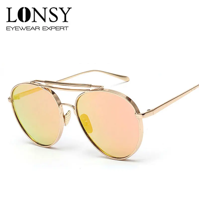 Солнцезащитные очки LONSY UV400 для мужчин и женщин круглые брендовые дизайнерские