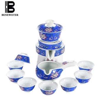 

11PCS/Lot Creative Enamel Ceramic Teaware Set HomeTea Ceremony Teapot Teacup Base Cha Bowl Fair Cup Kit Home Vintage Drinkware