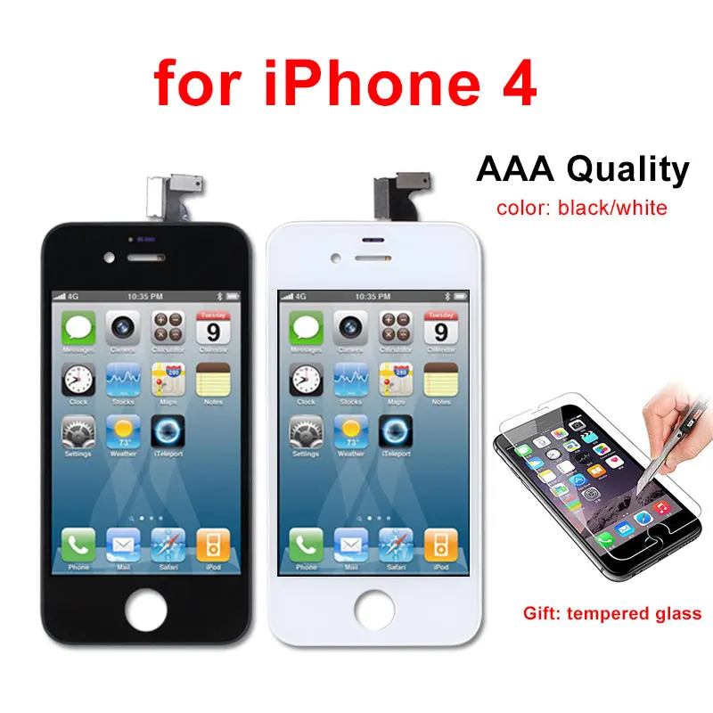 Qualidade AAA Para IPhone 4 Screen Display LCD De Toque Digitador Preto 