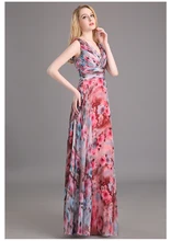 Blumenmuster Blumendruck Chiffon Abendkleid Kleid Partei lange prom Kleider 2016