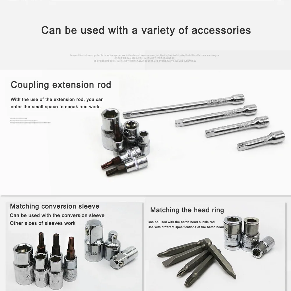 1pcs 1/4" Mini Ratchet Wrench Batch Head Handle Fly Socket Wrench Spanner Double-Ended Torque Wrench DIY Repair Hand Tools