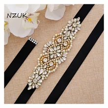 Стразы Свадебные ремни Цветок атласные Кристаллы для свадебного платья Свадебная лента пояс вечерние платье подружки невесты ZZY103G