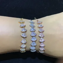 Jankely модный кубический цирконий, форма регулируемый браслет для женщин прозрачный круглый вырез Кристалл Свадебные украшения