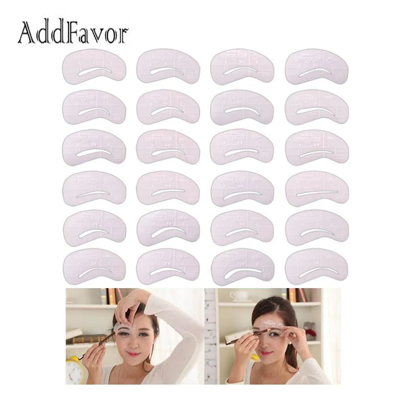 

Addfavor 24 Styles/Set Eyebrow Grooming Card Eyebrow Stencils Magic Eye Brow Shaping Template Beauty Accessories Makeup Tools