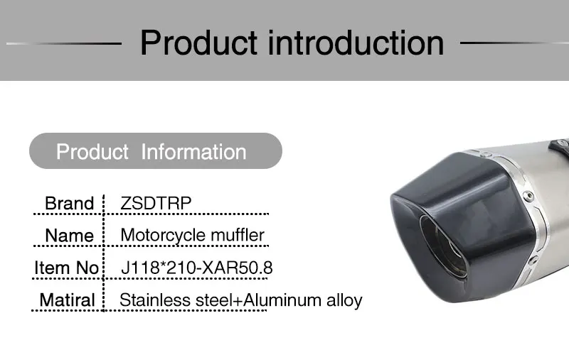 ZSDTRP мотоцикл модифицированный скутер GY6 из нержавеющей стали глушитель трубы с DB Killer для akrapovic Yoshimura мотоцикл выхлопной