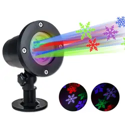 Светодиодный светодиодные Рождественские огни лазерный проектор RGBW активированный движущийся динамический Снежинка пленка свет