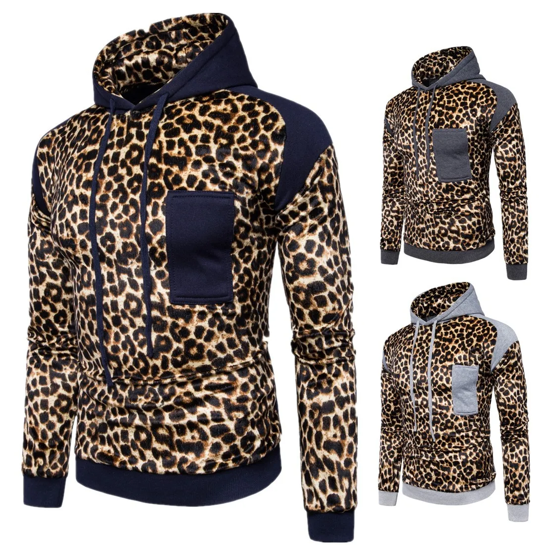 Animal Leopard Print Hoodies Sweatshirts Men Women Hooded Pullover