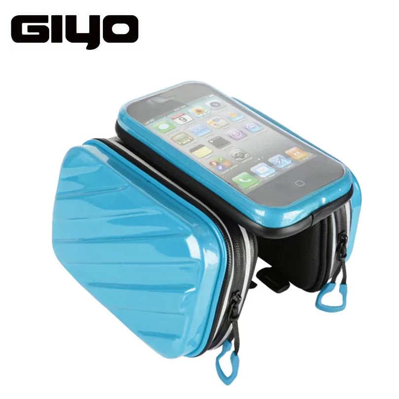  GIYO Bicycle Frame Front Head Top Tube Bag Dual IPouch Pannier Cycle For 4.7 5.5 inch Touch Screen 